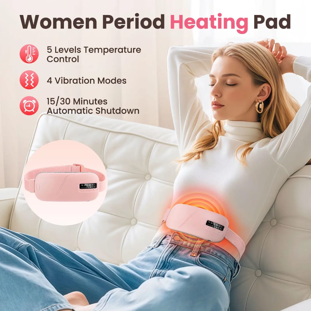 Menstrual Heating Pad – Electric Heat Therapy Belt for Period Pain Relief & Cramps (Reusable)