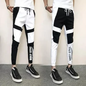 Black Cotton Super Skinny Rib Trouser for Men - Joggers For Men