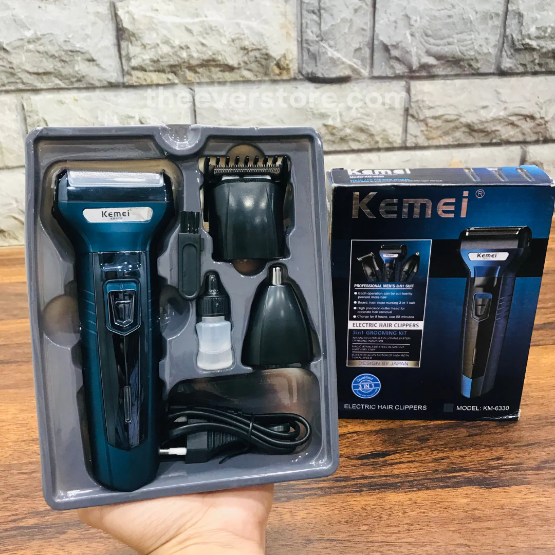 Kemei Km-6330 3 In 1 Professional Hair Trimmer Super Grooming Kit Shaver Clipper Nose Trimmer 3 - Image 2