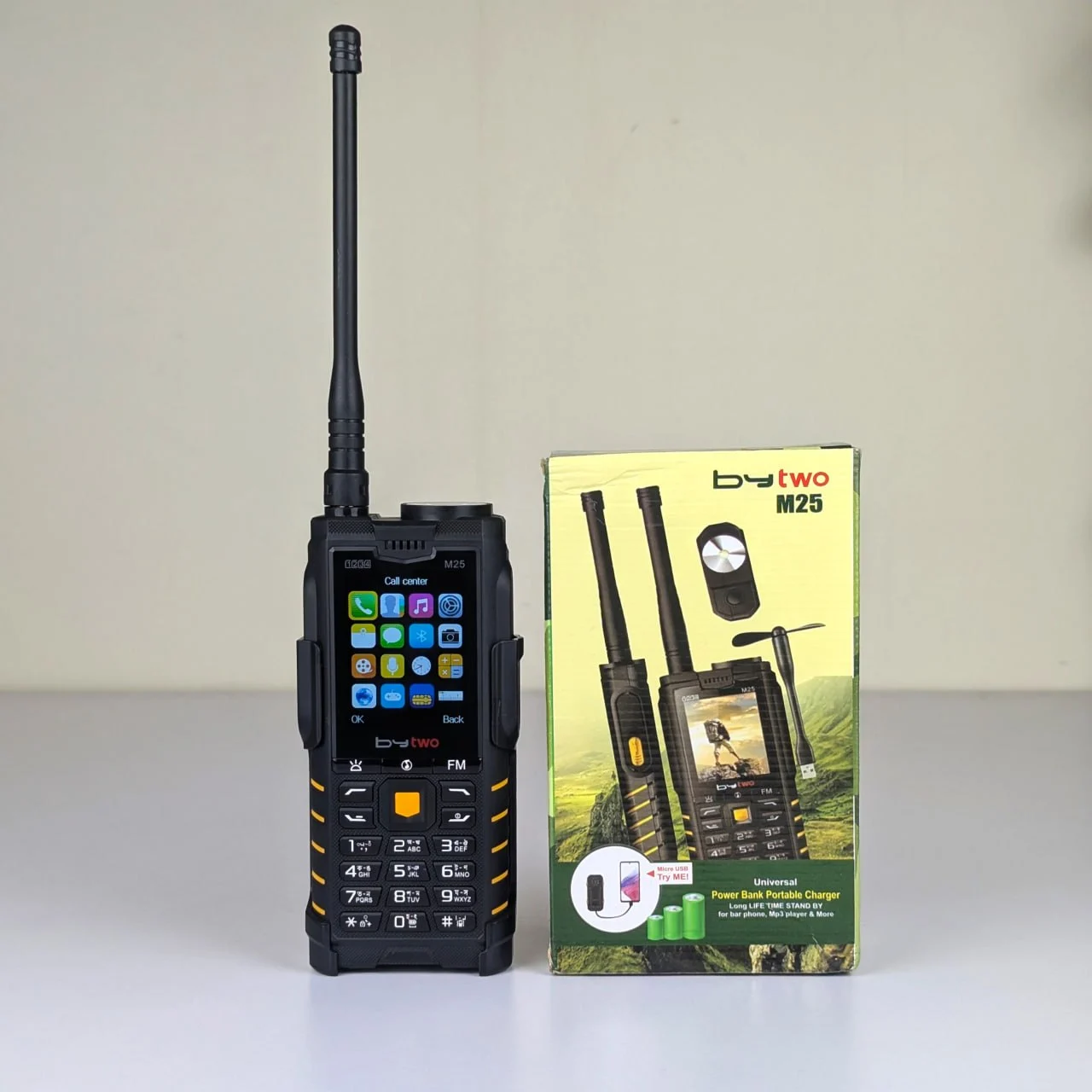 Bytwo M25 Power Bank Feature Phone – 4-SIM Slot, 5200mAh Battery with Power Bank Function, External Antenna, Magic Voice & 2.8" QVGA Display - Image 2