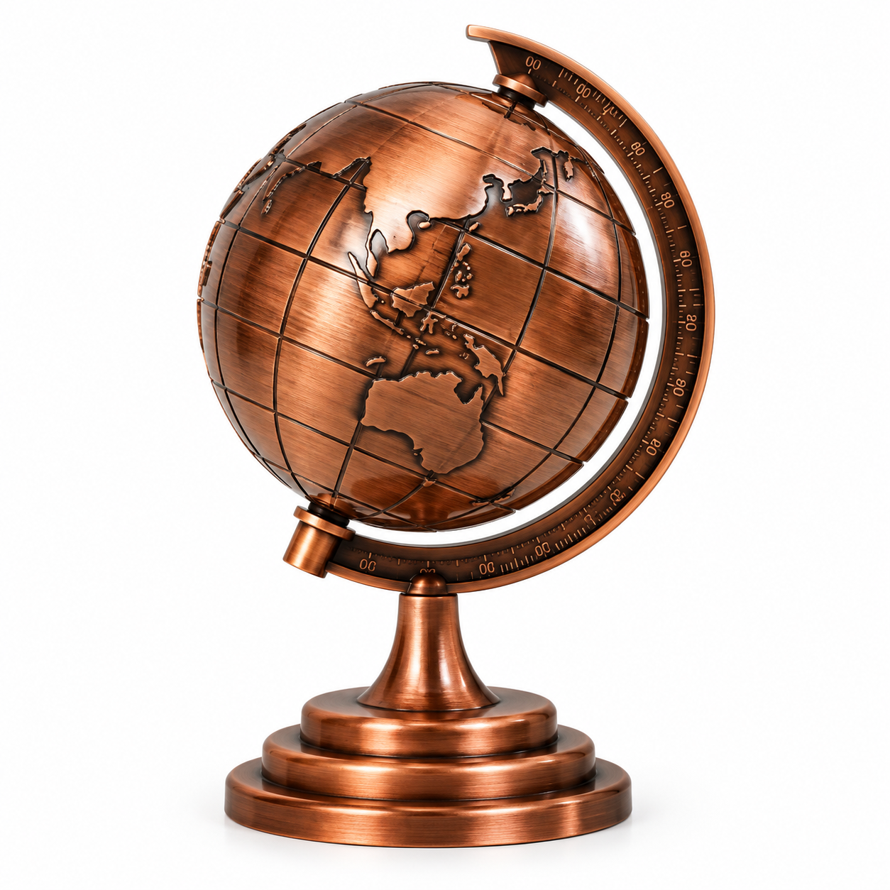 Golden 3D Rotating World Map Globe Decoration Showpiece – Modern Metal Gold Wash Finish Tabletop Ornament, Aesthetic Home & Office Decor, Luxury Travel Gift & Photography Prop - Image 2