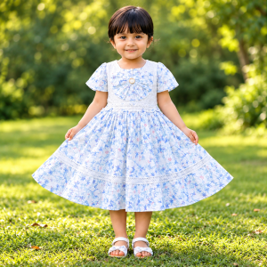 Premium Floral Cotton Kids Frock