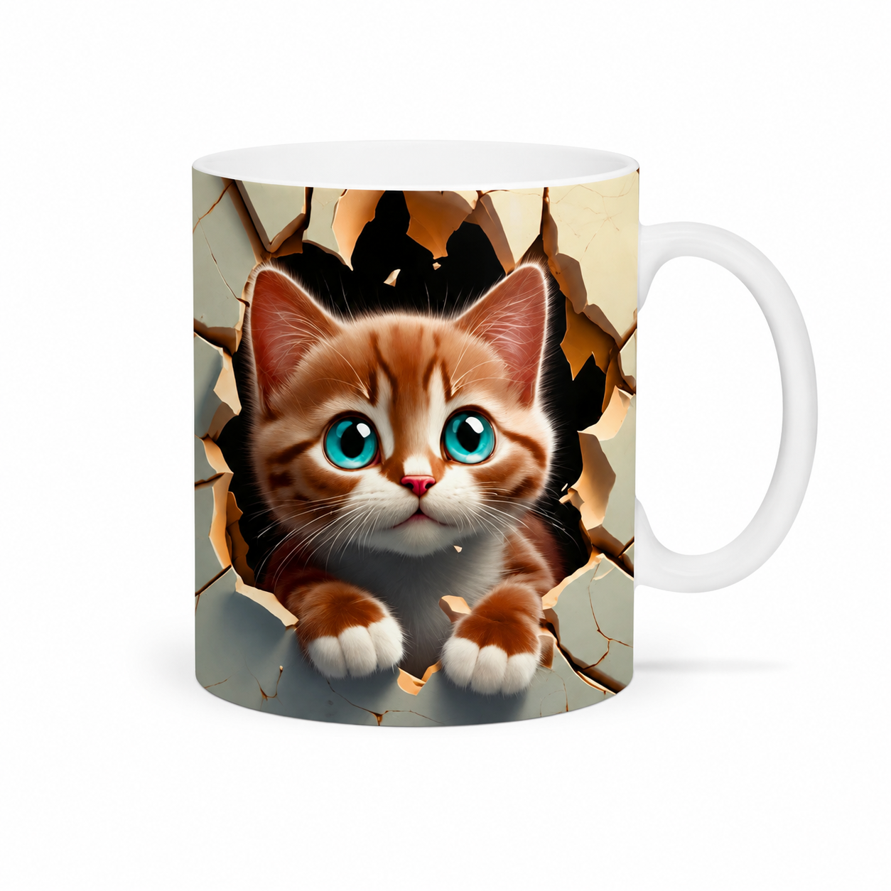 Cute Cat Ceramic Mug – Premium Wraparound Design Coffee Mug for Cat Lovers, Microwave & Dishwasher Safe - Image 2