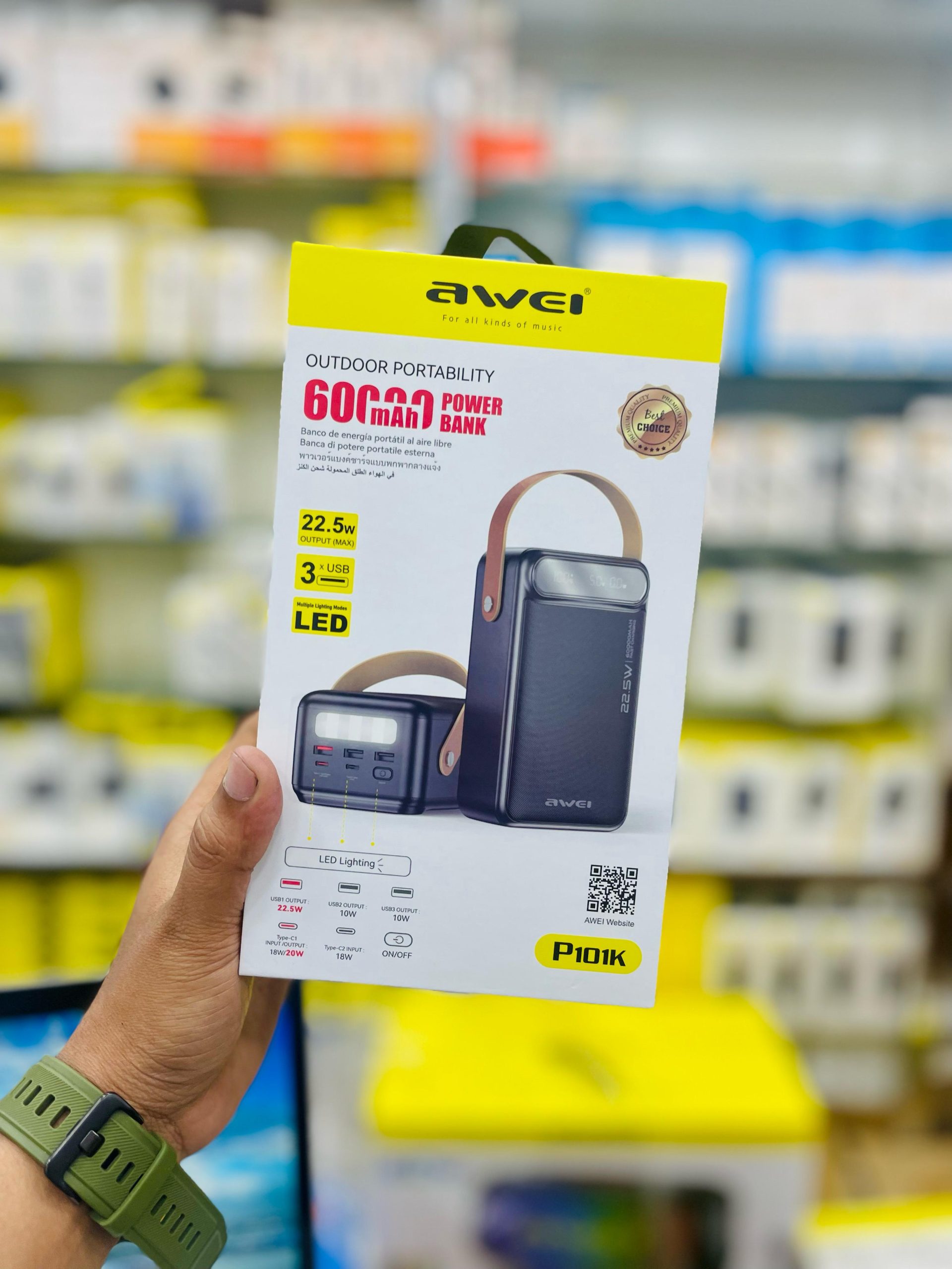 Awei P101K 60000mah 22.5W Output Portable Outdoor Powerbank