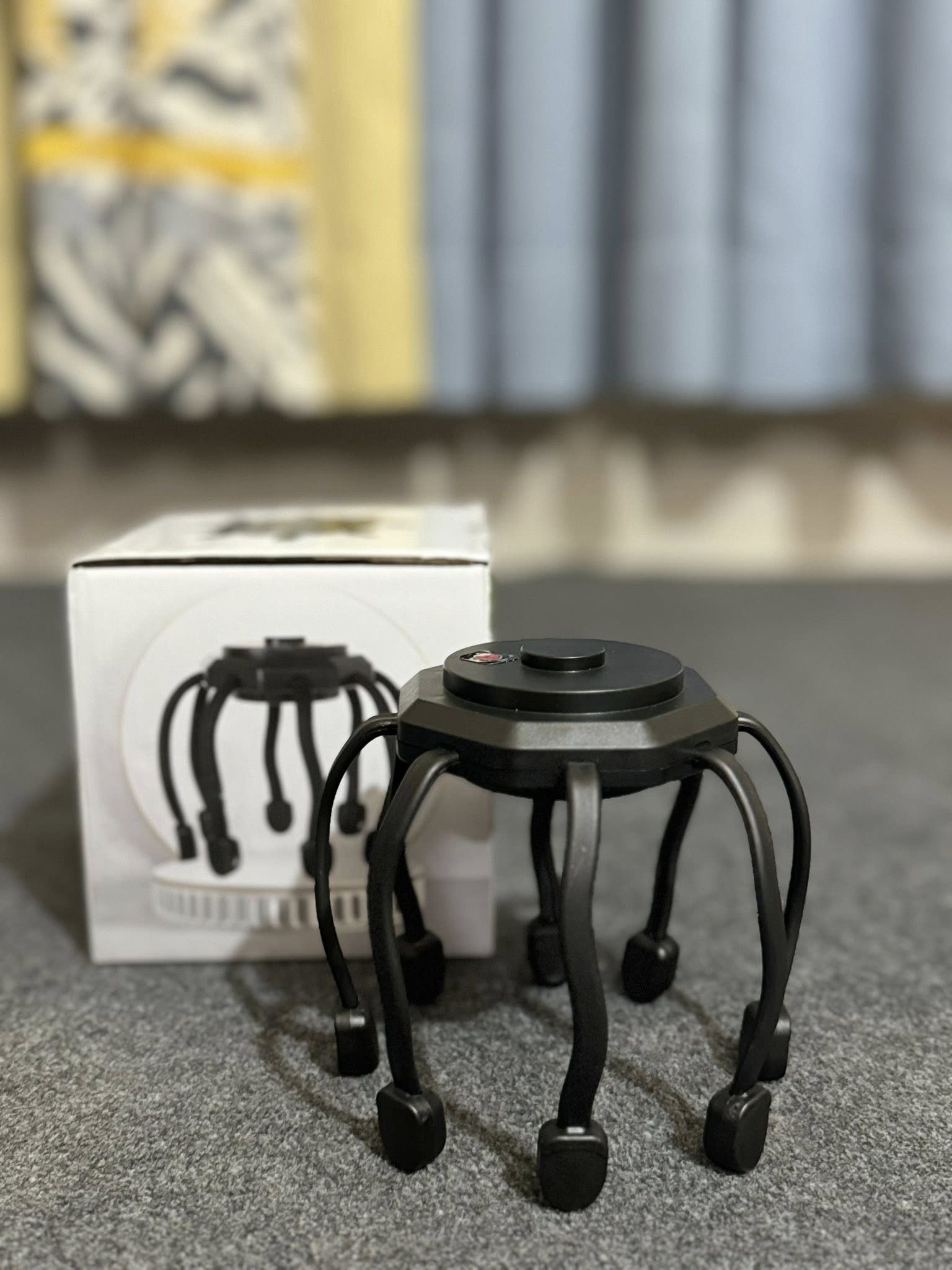 HEGRUS Electric Octo-pus Claw Head Scalp Massager 3 Modes Vib-ration Massage The-rapeutic Head Scra-tcher Relief Head Fatigue Improve Sleep Octo-pus Head Vib-ration Relaxing Massager - Image 2