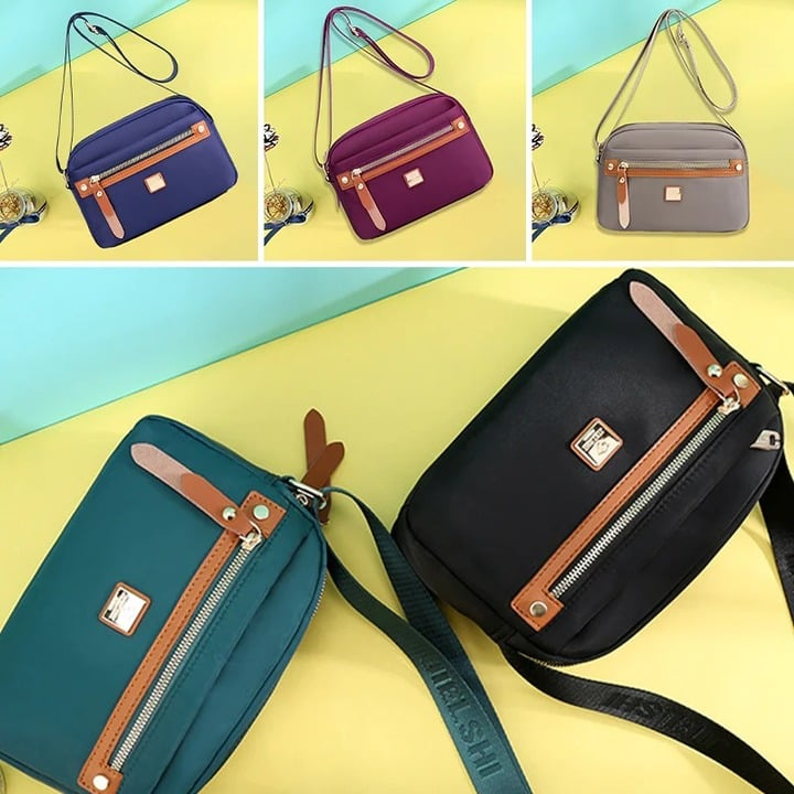 Nylon Fashion Cross-body Bag Lightweight Portable Shoulder Bag (maroon) - Image 2