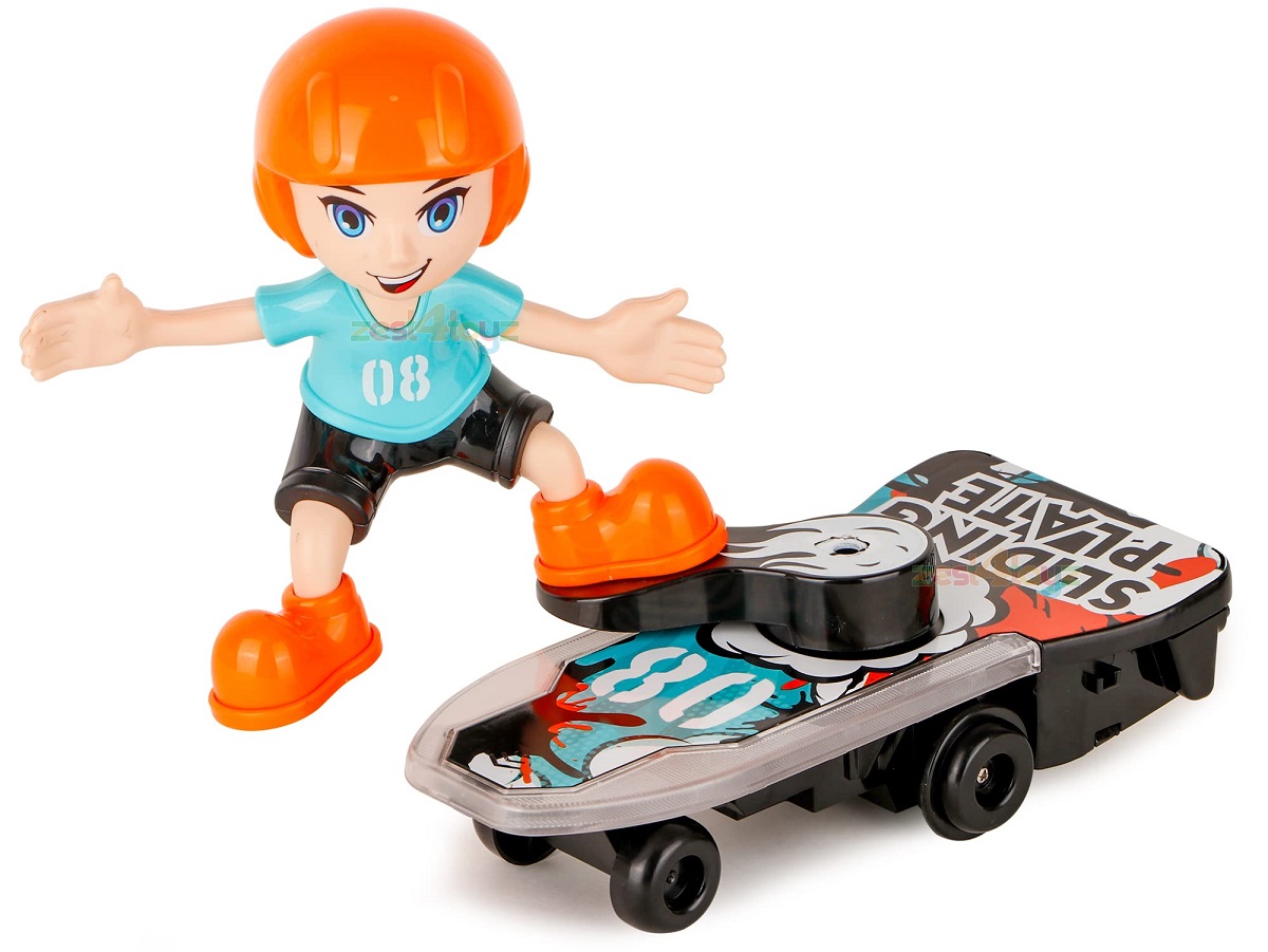 Sliding Plate Electronic Stunt Skateboard Boy Toy – Musical Action Figure with Dynamic Light Effects, 360° Stunt Movement, Battery Operated Safe Plastic Interactive Toy for Kids Age 3+ - Image 2