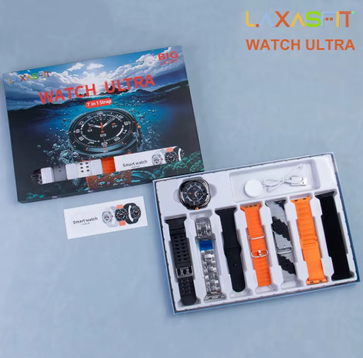 LAXASFIT Smart Watch 7+1 Set Bluetooth Call Message Reminder Health Monitor Multiple Bands Switchable Smartwatch For IOS/Android - Image 2